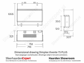 Dimplex Vivente 75 PLUS | 3 zijdige elektrische haard