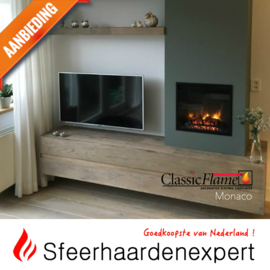 Classicflame Monaco elektrische LED inbouw sfeerhaard 47 x 43 cm