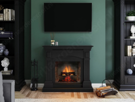 Tagu Magna Zwart - Schouw met elektrische haard Powerflame-Two