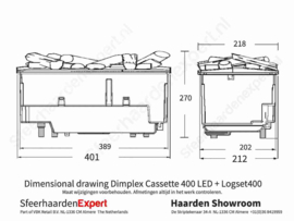 Dimplex Cassette 400 + Houtset 40cm | Elektrische haard