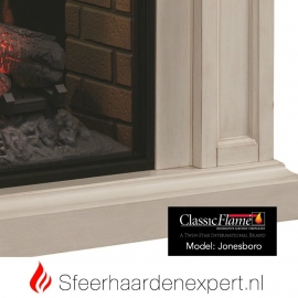 Classicflame schouw Jonesboro Wit met elektrische sfeerhaard CF33