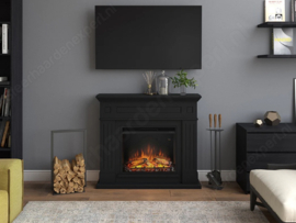 Tagu Larsen Zwart - Schouw met elektrische haard Powerflame-One