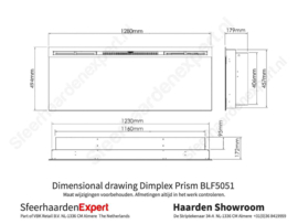 Dimplex Prism 50 - 128cm elektrische LED inbouwhaard