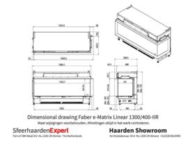 Faber e-MatriX Linear 130x40cm Tweezijdig hoekhaard