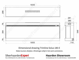 Trimline 180E Hoekhaard - Elektrische haard