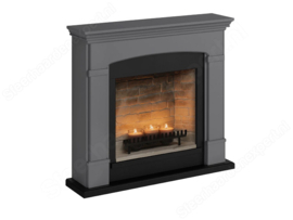 Tagu Helmi Grijs - Schouw met Zenflame haard met kaarsen
