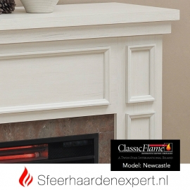 Classic Flame elektrische sfeerhaard met schouw New Castle Wit