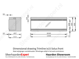 Trimline iX15 Solus Front- elektrische inbouwhaard