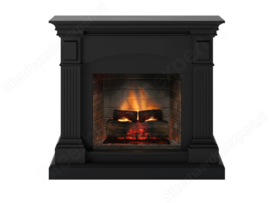 Tagu Magna Zwart - Schouw met elektrische haard Powerflame-Two