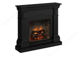 Tagu Magna Zwart - Schouw met elektrische haard Powerflame-Two
