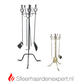 Houthaard accessoire garnituur met veger/blik/pook Z120