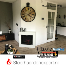 Classic Flame elektrische sfeerhaard CF23-3D met schouw ombouw Simo wit