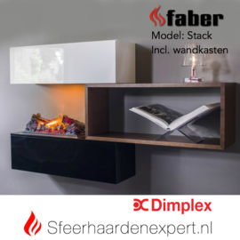 Faber Dimplex Stack wandmeubel met Cassette 600 elektrische waterdamp haard