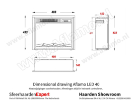 Aflamo LED  40 - Elektrische inbouwhaard 49 x 43cm