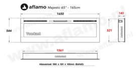 Aflamo Majestic 65 (166cm breed) - Elektrische inbouw sfeerhaard