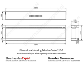 Trimline 220E driezijdige 3D haard - Elektrische haard