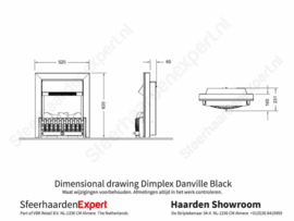 Dimplex Danville Zwart - Elektrische waterdamp haard