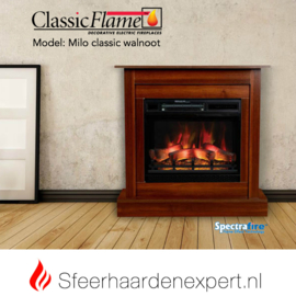 Classicflame schouw Milo klassiek walnoot elektrische haard CF23-3D