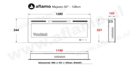 Aflamo Majestic 128cm - Witte elektrische inbouw sfeerhaard