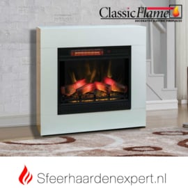 Classic Flame elektrische sfeerhaard CF23-3D met schouw ombouw Simo wit