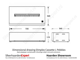 Dimplex Cassette XL kiezels - Elektrische waterdamp haard