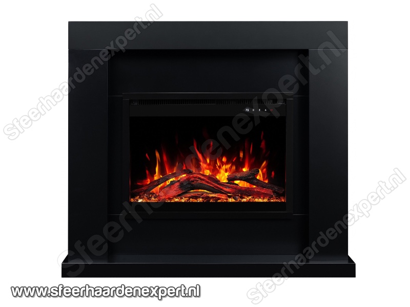 Schouw Jolo zwart + Elektrische haard Aflamo 3D Insert 60x45cm