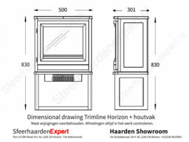 Trimline Horizon met houtvak - Vrijstaande haard