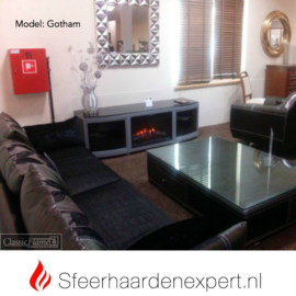 TV meubel Classicflame Gotham met sfeerhaard en aluminium accenten