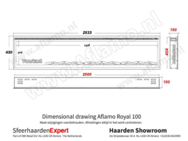 Aflamo RoyalParis 254cm breed Elektrische inbouw haard