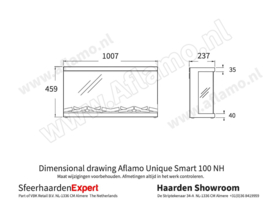 Unique Smart NH 100cm - Premium 3-zijdige haard zonder verwarming