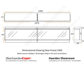 British Fires New Forest 2400 Front - Elektrische Inbouwhaard