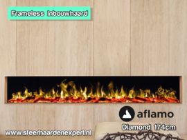 Aflamo Diamond 174cm - Randloze Inbouwhaard
