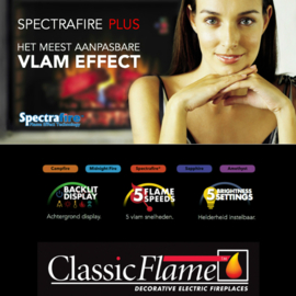 Classicflame CF28 elektrische LED inbouw sfeerhaard 74 x 58,5 cm