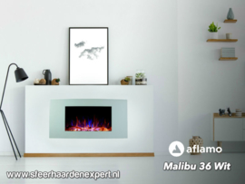 Aflamo Malibu 90cm wit - Elektrische muur wandhaard