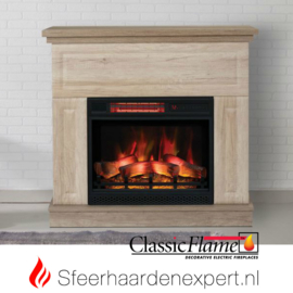 Classicflame schouw ombouw Kemi Eiken met elektrische sfeerhaard CF23