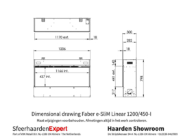 Faber e-Slim 1200 elektrische haard inbouw