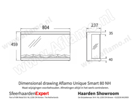 Unique Smart NH 80cm - Premium 3-zijdige haard zonder verwarming