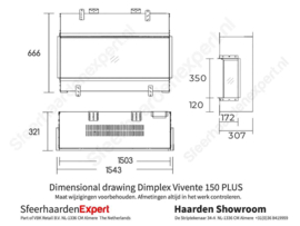 Dimplex Vivente 150 PLUS | 3 zijdige elektrische inbouwhaard