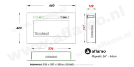 Aflamo Majestic 66cm wit - Elektrische wandhaard