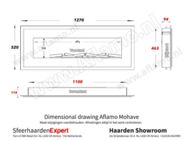 Aflamo Mohave Houtlook - Elektrische wand hanghaard