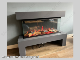 Trimline Solus 80 driezijdige haard met meubel 105cm