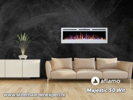 Aflamo Majestic 128cm - Witte elektrische inbouw sfeerhaard