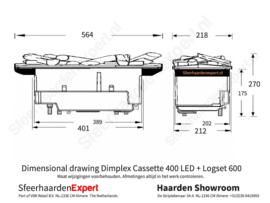 Dimplex Cassette 400 + Houtset 56cm | Elektrische haard