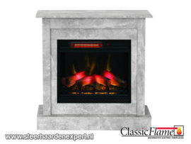 Classicflame klassieke schouw Milo Grijs met 3D haard.