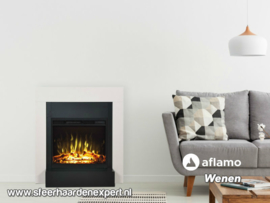 Aflamo Wenen - Witte moderne schouw met elektrische LED haard