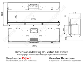 Dru Virtuo 180 Evolve - Elektrische front inbouwhaard
