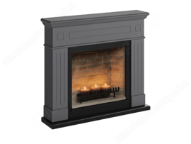 Tagu Larsen Grijs - Schouw met Zenflame haard met kaarsen