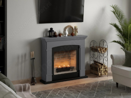 Tagu Helmi Grijs - Schouw met Zenflame haard met kaarsen