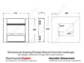 Nissum Concrete L - Elektrische waterdamp haard
