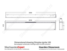 Dimplex Ignite XL100 | 250cm - Elektrische inbouwhaard